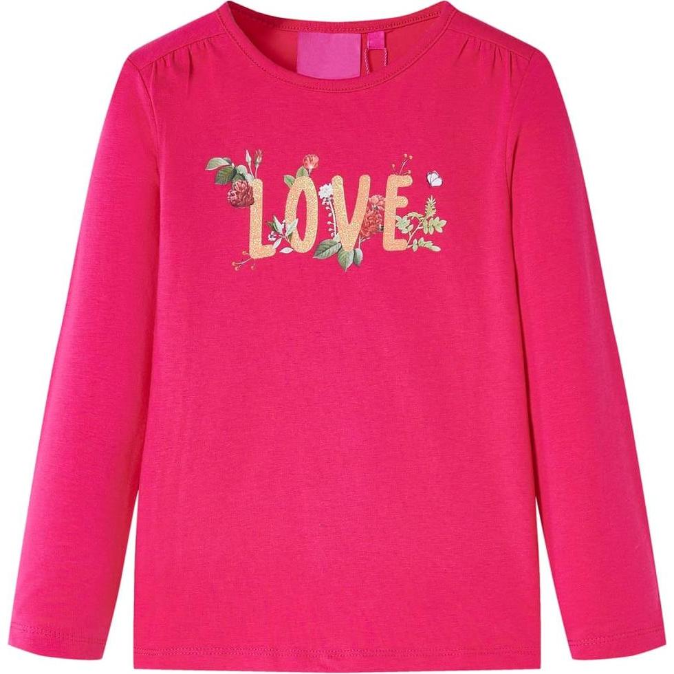 VidaXL, Unisex, Shirt, Kinder-Langarmshirt Knallrosa 140,Material: 95 % Baumwolle, Rosa, (140)