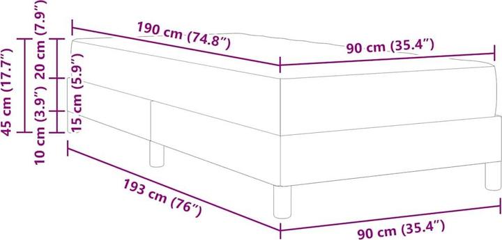 Immagine prodotto vidaXL Boxspringbett (120 x 190 cm)