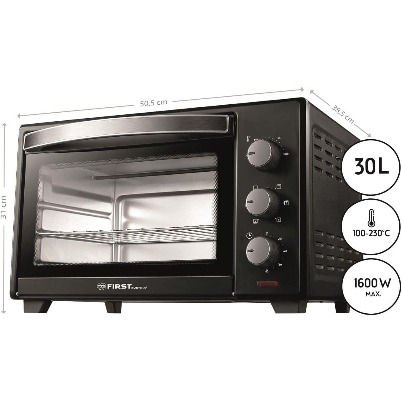 Thumbnail - First Austria Electric oven FA-5043-1 (30L), Kleinbackofen, Schwarz