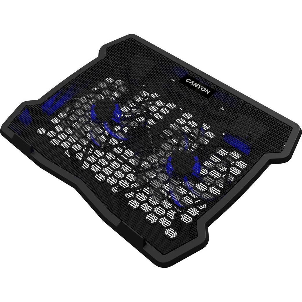 Thumbnail - Canyon Notebook-Kühler bis 15.6" 2 Lüfter LED Backlight schw retail, Notebook Ständer, Schwarz