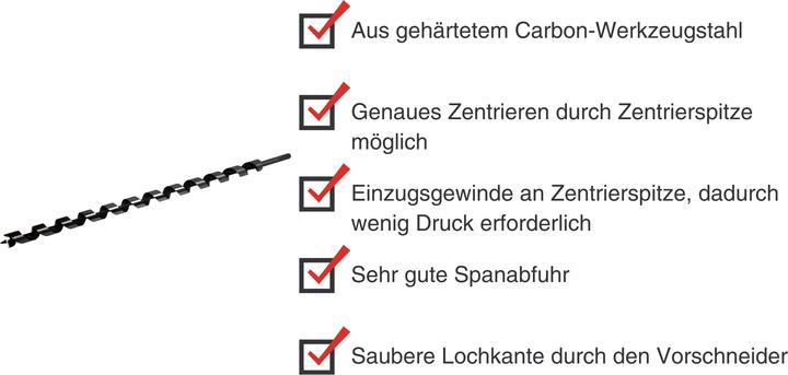 Image du produit Paulimot Schlangenbohrer Ø 28 mm, Länge 600 mm, Form Lewis (28 millimètres)