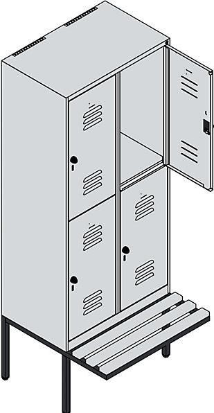 Image du produit C+P Vestiaire à deux niveaux Classic PLUS Banquette (80 cm, 212 cm)