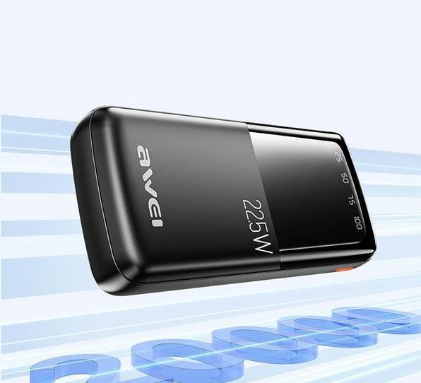Actual product image Awei PowerBank P13K 20000mAh 22.5W czarny/black Digital Display (20000 mAh, 22 W, 22.50 Wh)