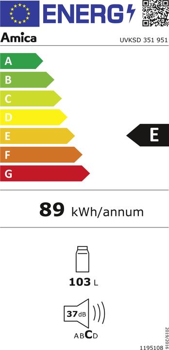 Energy Label Amica UB E 103l ws decor (103 l)