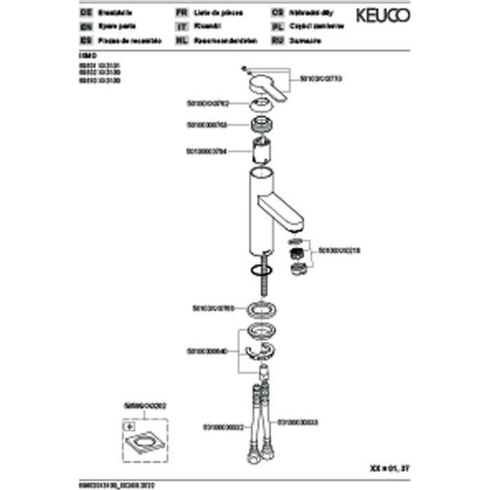 Thumbnail - Keuco, Badarmatur, EH-WT-MI 100 IXMO Flat vc o Zugstange