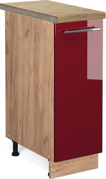 Bordeaux Hochglanz, Goldkraft Eiche, Rot