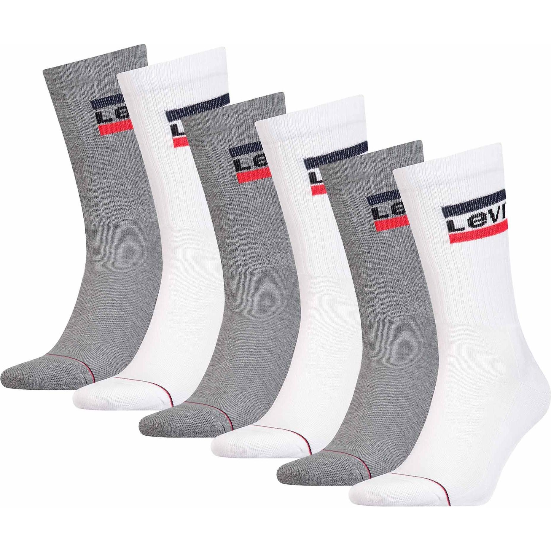 Thumbnail - Levis, Herren, Socken, Socken Sportlich, Weiss, (6er Pack, 39 - 42)
