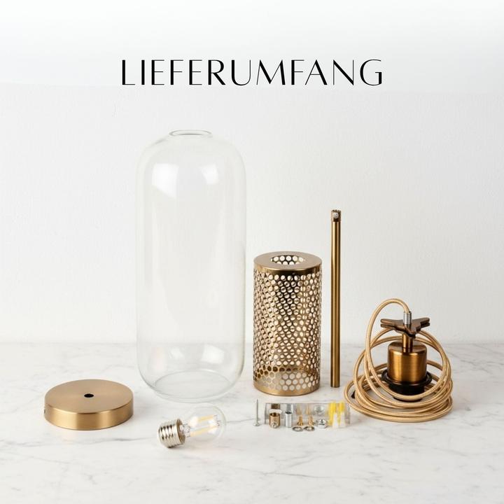 Produktbild Hermex Glas-Deckenleuchte Pendelleuchte Hängelampe Deckenlampe Hängeleuchte (E27)