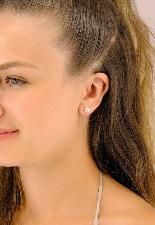 Image du produit Muau Stud earrings or jaune 750 freshwater pearl 6-6.5mm (Or jaune 750/18K)