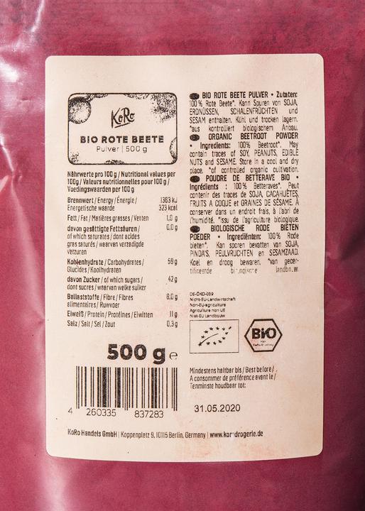 Produktbild KoRo Bio Rote Beete (500 g)