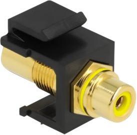 Actual product image Delock Keystone module RCA jack to RCA jack Yellow / Black (Various)