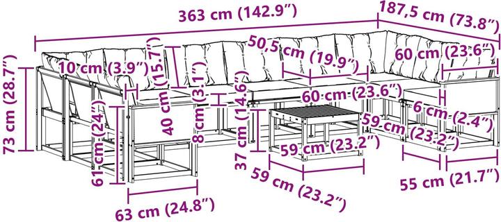Produktbild vidaXL Outdoor-Sofa