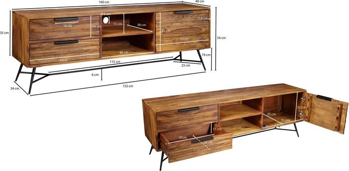 Produktbild FineBuy Lowboard Braun (40 x 40 x 54 cm)