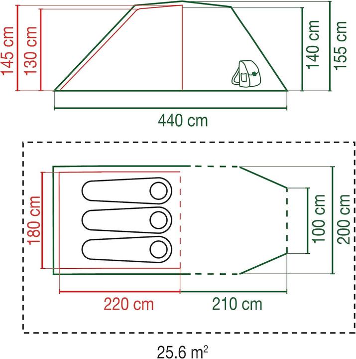 Produktbild Coleman Chimney 3 Rock Plus (Tunnelzelt, 6.80 kg, 3 Personen)