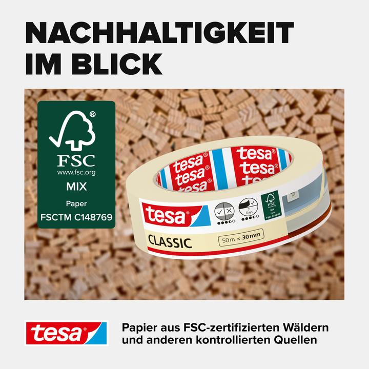 Actual product image tesa 4x CLASSIC masking tape (30 mm)