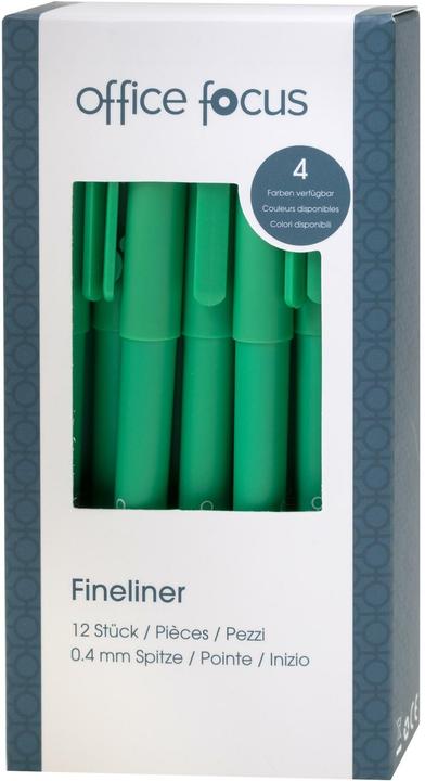Image du produit Office focus Fineliner Focus Grün, 12 Stück, Strichstärke: 0.4 (Vert, 12x)