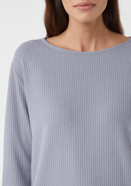 Produktbild Comma Sweatshirt Strukturiertes Sweatshirt mit 3/4-Ärmeln und U-Boot-Ausschnitt (46)