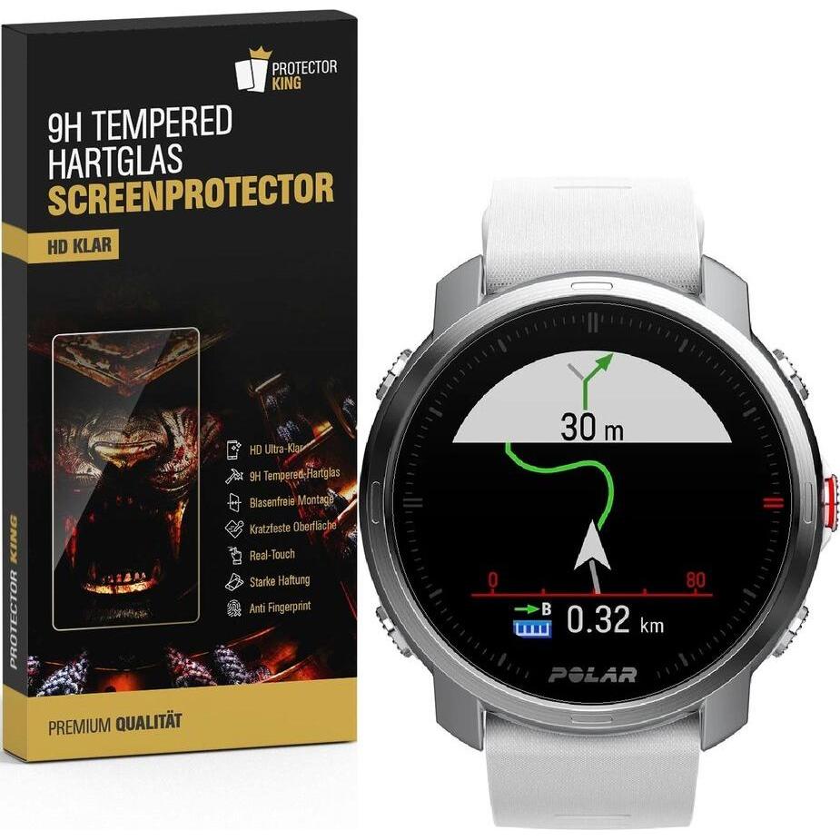 Protectorking 6x echtes Tempered 9H Panzerhartglas 3D KLAR, Smartwatch Schutzfolie, Transparent