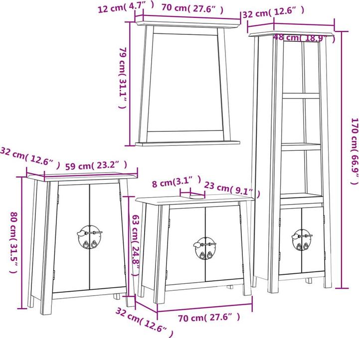 Produktbild vidaXL Badmöbel Set