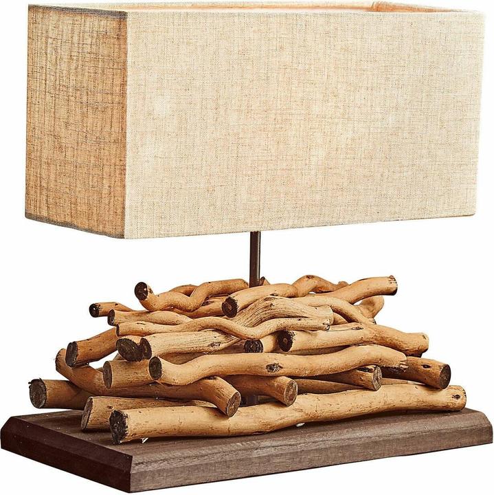 Actual product image Loberon Table lamp Caribou linen/brown (E27)