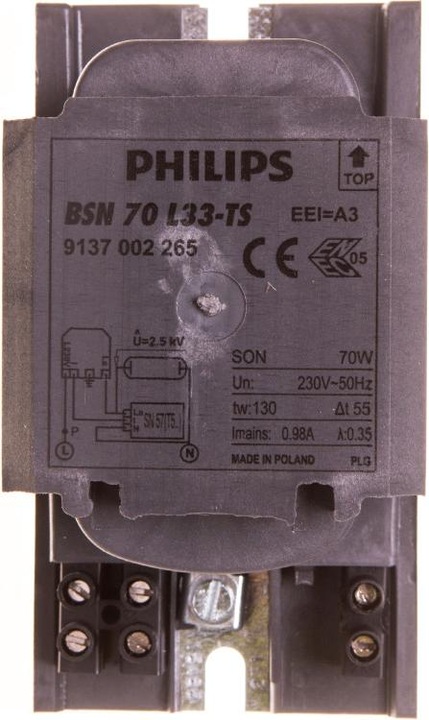 Actual product image Philips Ballast for sodium lamps BSN 70 (8711500059680)