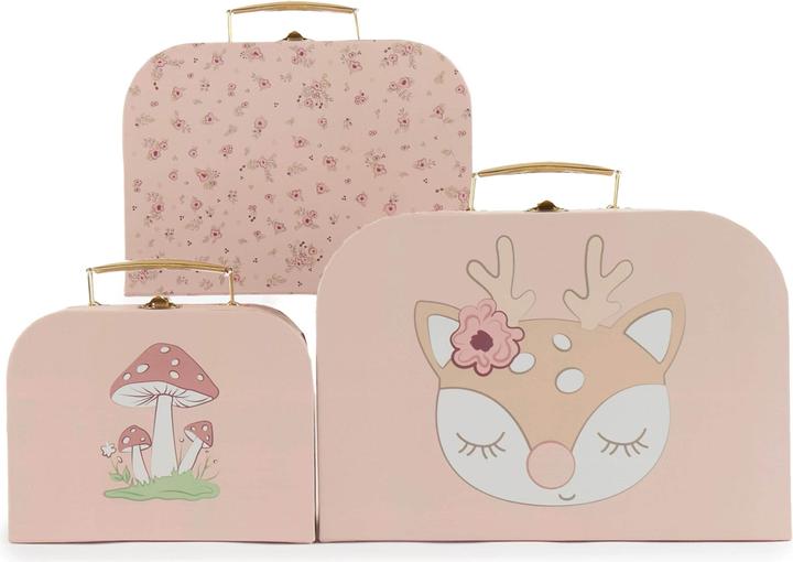 Bieco Coffre à jouets Ella dreamy flowers Set de 3 pièces