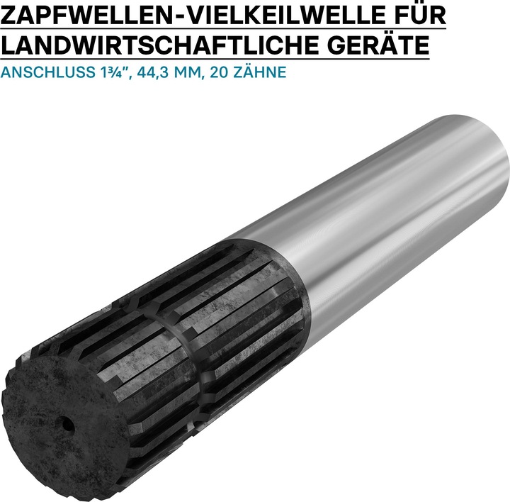 Image du produit Wiltec Arbre cannelé pour Arbre de transmission E1 300mm Multiples Rainures 1 3/4" 20 Dent Tracteur Ca (Tracteur de pelouse, Accessoires pour tracteurs)