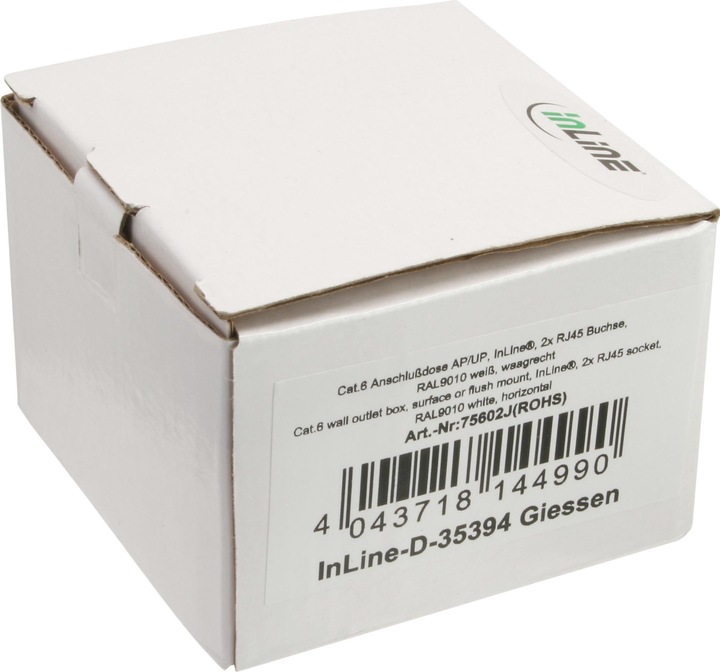 Produktbild InLine Cat. 6 Aufputz Anschlussdose 2x RJ45 Buchse waagerecht