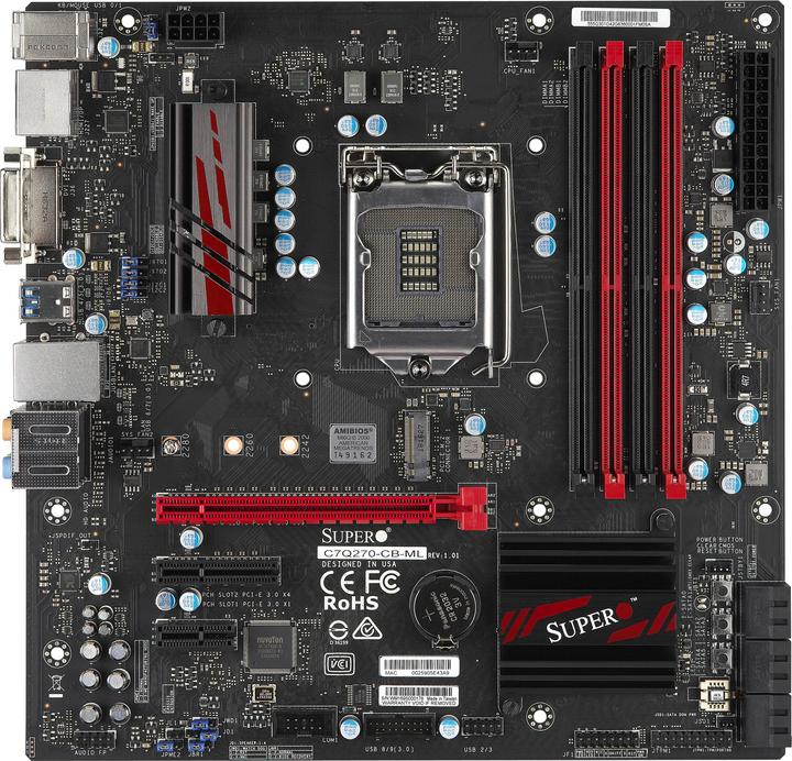 Produktbild Supermicro C7q270-Cb-Ml: Lga1151 (LGA 1151, Intel Q270 Express, mATX)