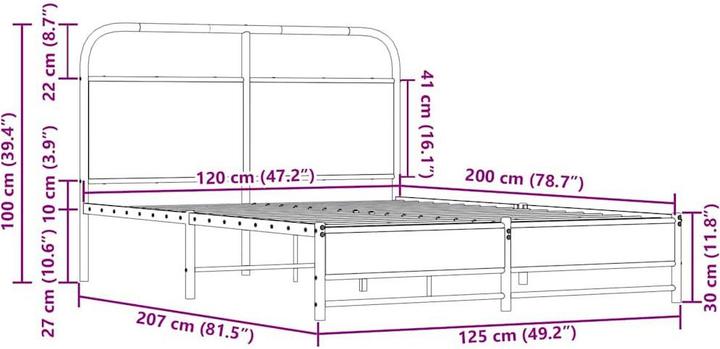 Produktbild vidaXL Bettgestell (120 x 200 cm)