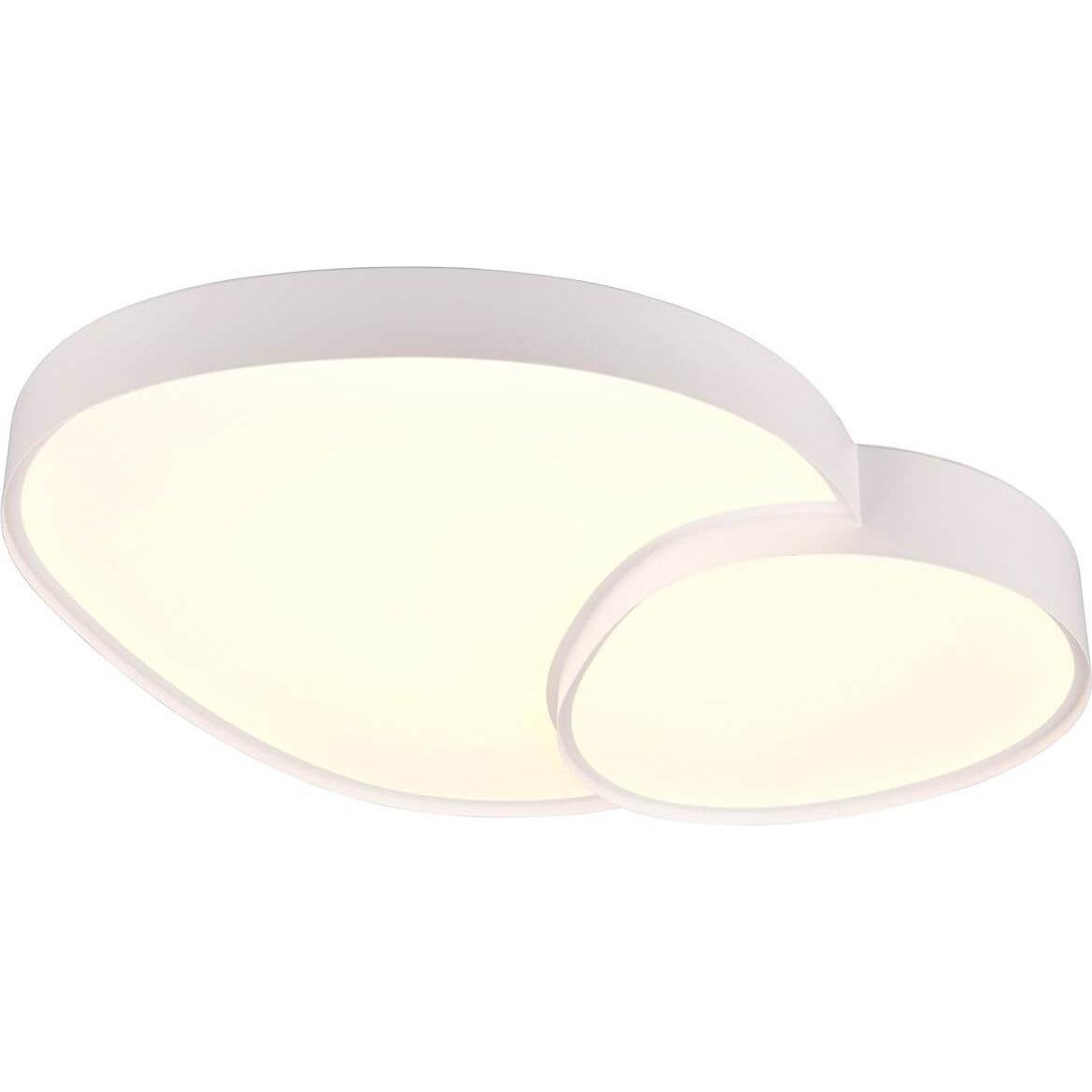 Trio, Wandleuchte + Deckenleuchte, Rise LED Deckenleuchte 45W dimmbar Weiss Matt CCT einstellbare Lichtfarbe Nachtlicht