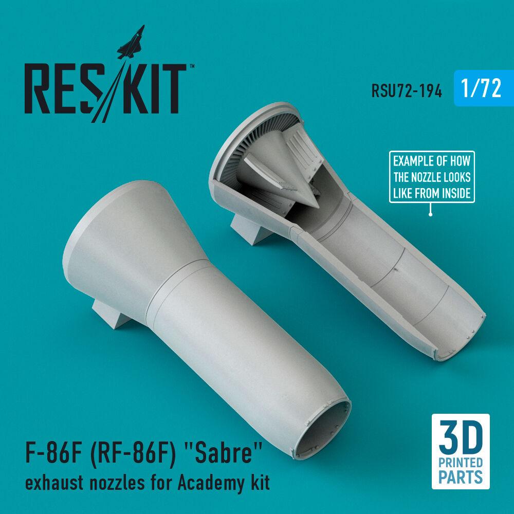 ResKit F-86F (RF-86F) Sabre exhaust nozzles for Academy kit (3D Printed)