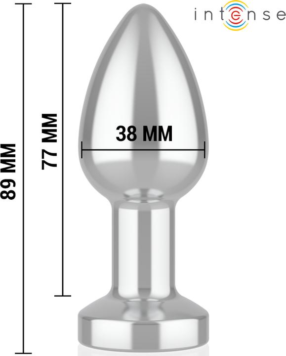 Actual product image Intense - Vibrierender Analplug Aus Metall Mit Led-Leuchten Und Fernbedienung - Grã–Sse M