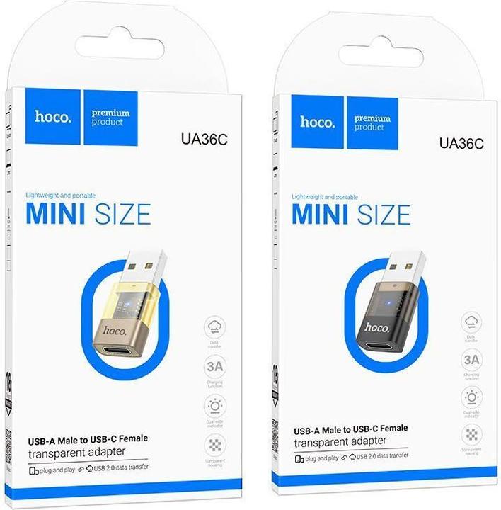 Produktbild Hoco Cable adapter USB A (male) to Type C (female) UA36C gold (USB 2.0)