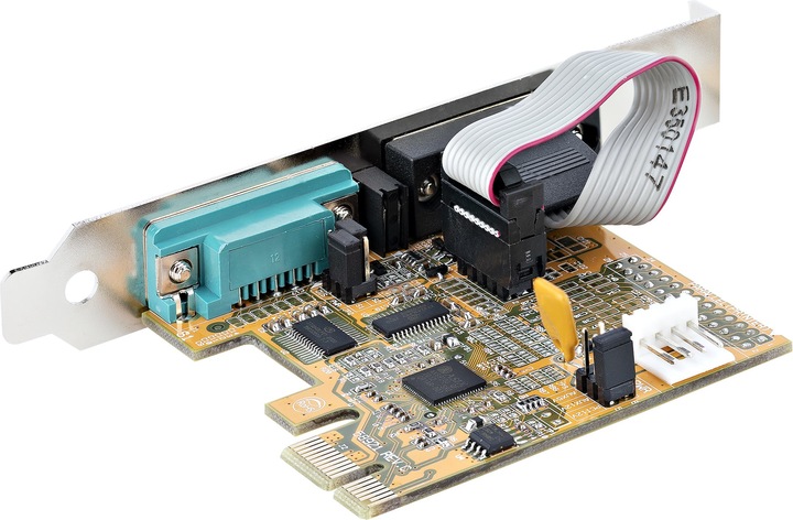 Produktbild StarTech com 2-Port PCI Express Serial Card, Dual Port PCIe to RS232 (DB9) Serial Card, 16C1050 UART (0.07 m, Industriekabel)
