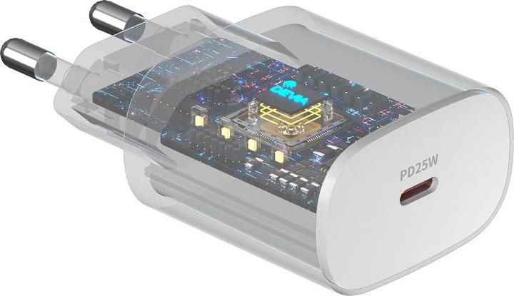 Actual product image Devia wall charger Smart PD 25W 1x USB-C white + cable USB-C - USB-C (25 W, 1 portion)