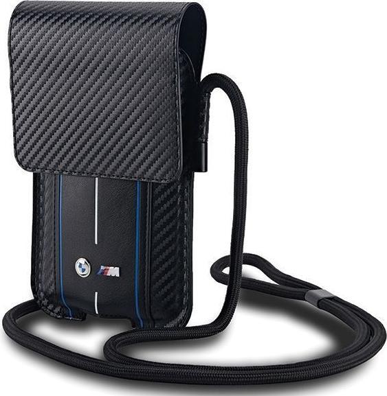 Actual product image BMW Torebka BMPSP15XMSCAKL Wallet Bag czarny/black Carbon Blue Stripes