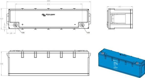 Image du produit Victron Energy Batterie (25.60 V, 100 Ah)