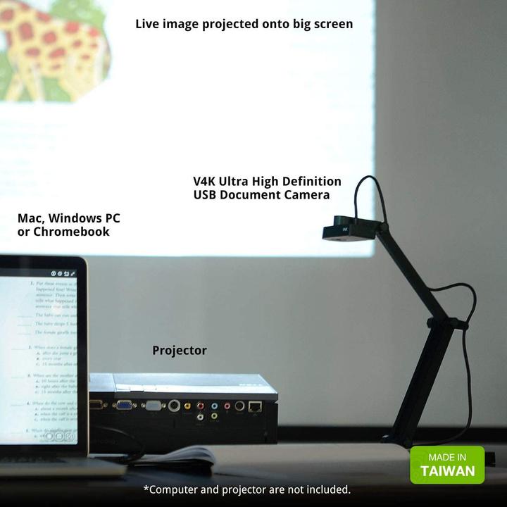 Produktbild Ipevo DOK V4K USB Ultra HD 8MP Mikro (4K, 34.5 x 25.5 cm)