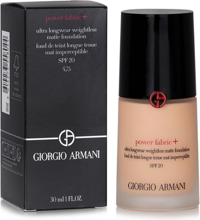 Actual product image Giorgio Armani Matt Makeup Power Fabric + ( Ultra Longwear Weightless Matte Foundation) 30ml - Shade: 4.75 (Camel)