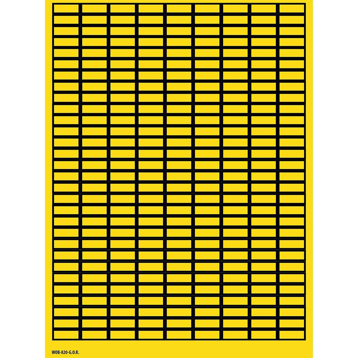 Brady, Etiketten, B-500, WOB-820-G.O.R., BESCHRIFTBARE Etiketten, Vinyl, Gelb, 8 x 20 mm, wiederablösbar (25 B