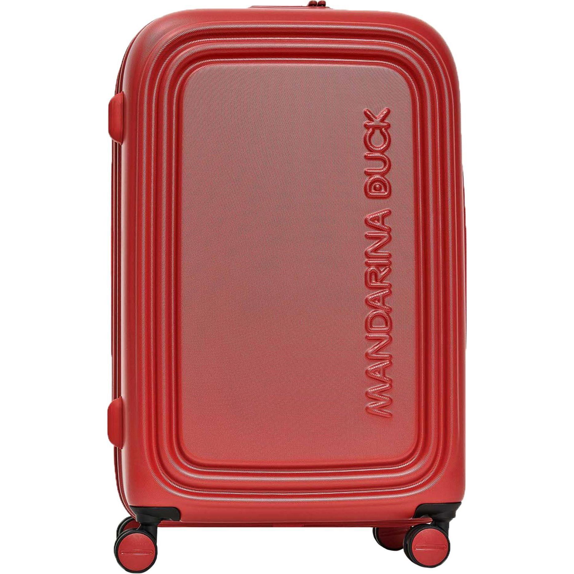Mandarina Duck, Koffer, Logoduck 4-Rollen Trolley 69 cm, Rot, (89 l, L (90 - 115l))
