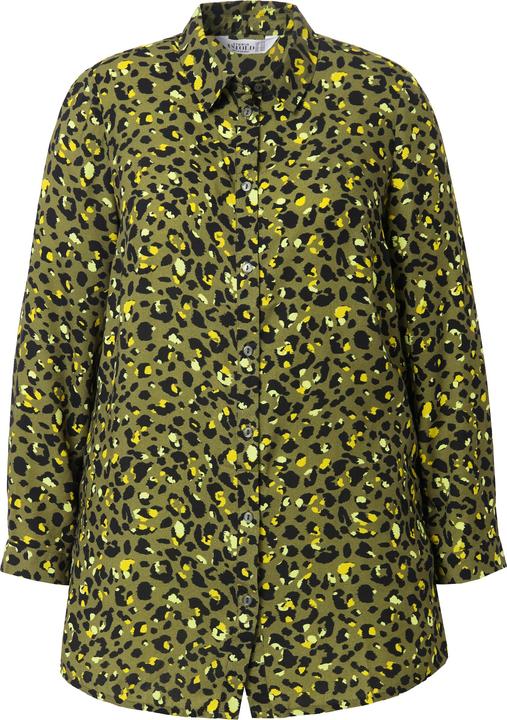 Actual product image Studio Untold Electric Leopard Print Long Sleeve Button Down Tunic Shirt (42, 44)