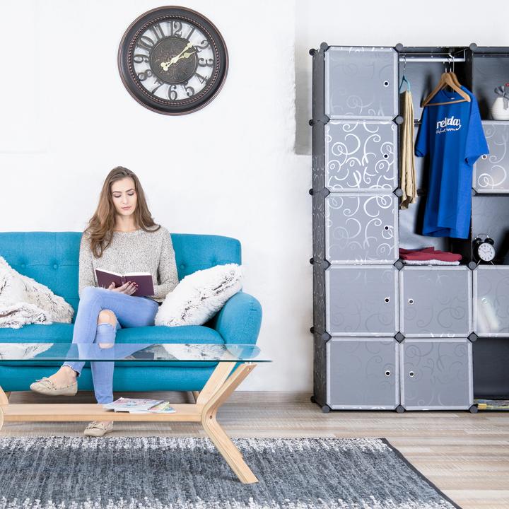 Actual product image Relaxdays 12 Compartment Modular Wardrobe (145.50 x 36.50 x 145.50 cm)