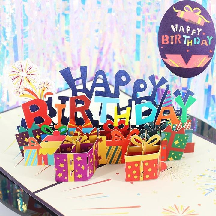 Image du produit Hermex 3D-Geburtstagskarte aufklappbar "Happy Birthday" Glückwunschkarte (1 pcs)