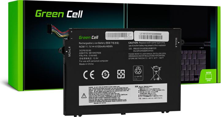 Actual product image GreenCell Laptop Battery for Lenovo ThinkPad E480 E485 E490 - 4100 mAh (4100 mAh)