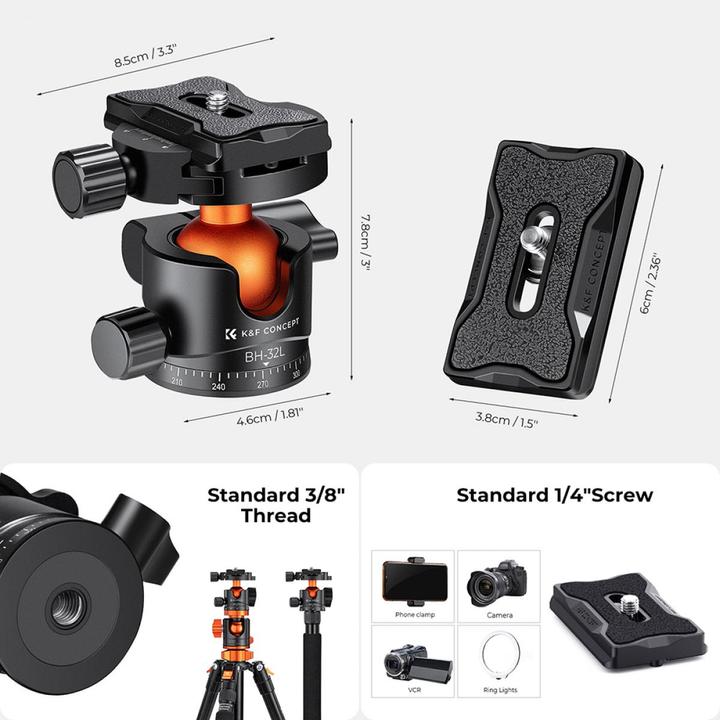 Immagine prodotto K&F Concept Testa a sfera BH-36 (Testa sferica)