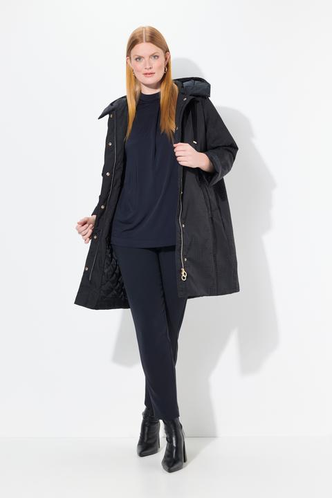 Produktbild Ulla Popken Steppmantel, Hahnentritt, Kapuze, 2-Wege-Zipper (42, 44)