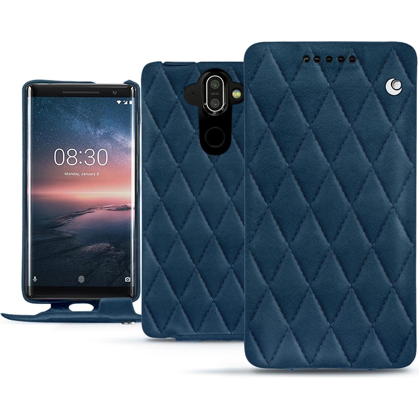 Thumbnail - Noreve Lederschutzhülle vertikal (Nokia 8 Sirocco), Smartphone Hülle, Blau