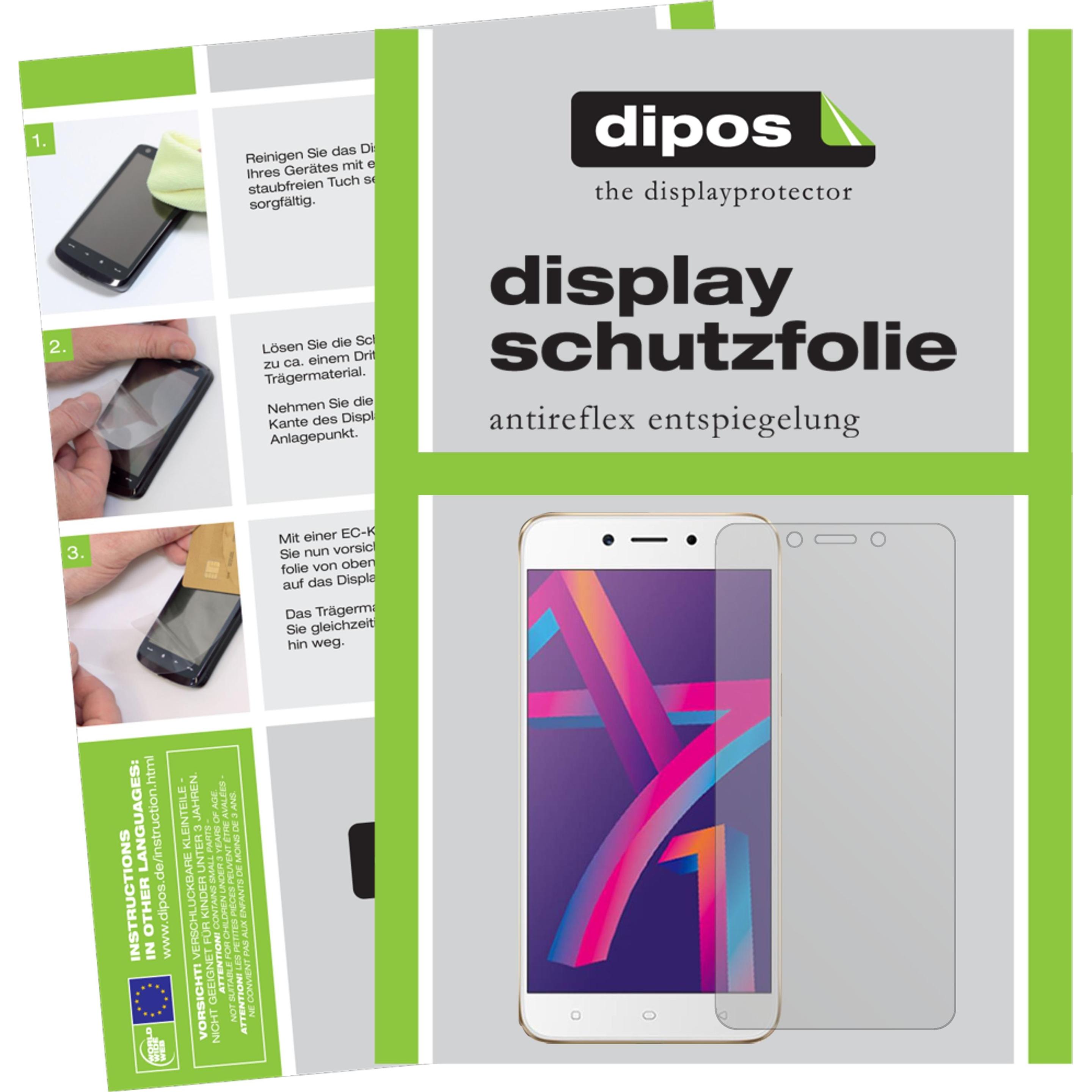 Dipos Displayschutzfolie Antireflex (2 Stück, Oppo A71 (2018)), Smartphone Schutzfolie, Transparent